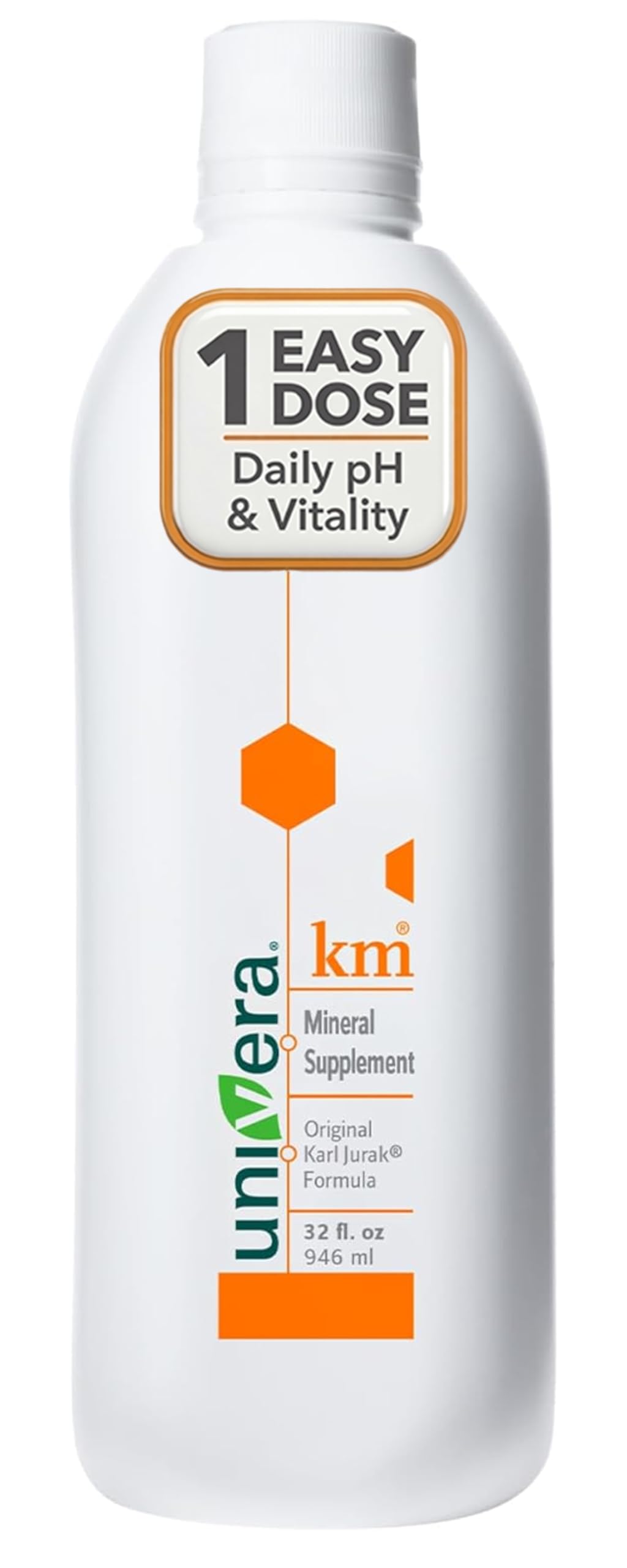 Univera km Liquid Potassium Supplement, pH Balance, Digestion Support, Mineral Supplements with Magnesium, Original Karl Jurak Formula, 32 fl oz (30-Day Supply) Univera Au supplements