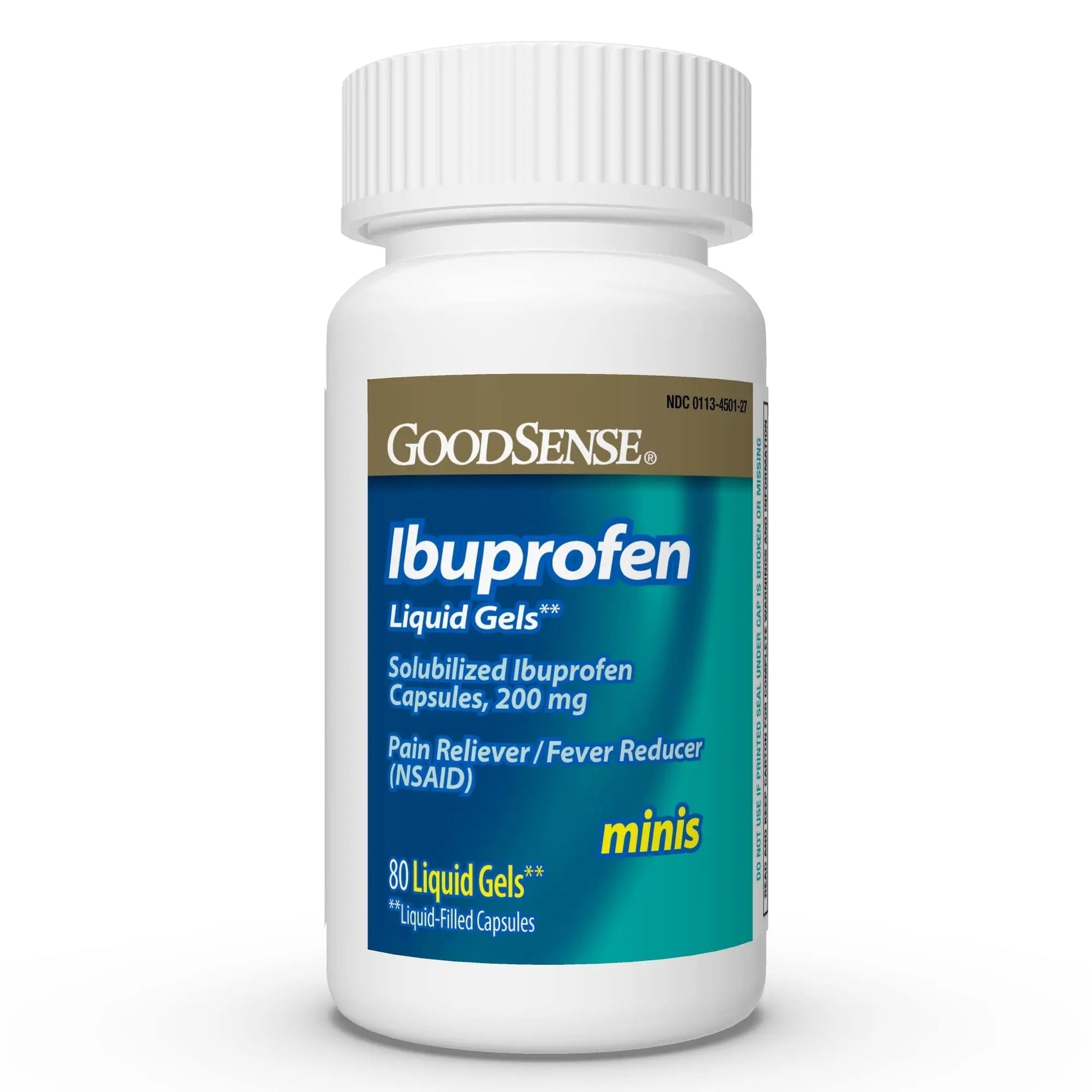 GoodSense Ibuprofen Mini Liquid-Gels, 200 mg, Liquid-Filled Capsules, Pain Reliever and Fever Reducer, 80 Count GoodSense Au supplements