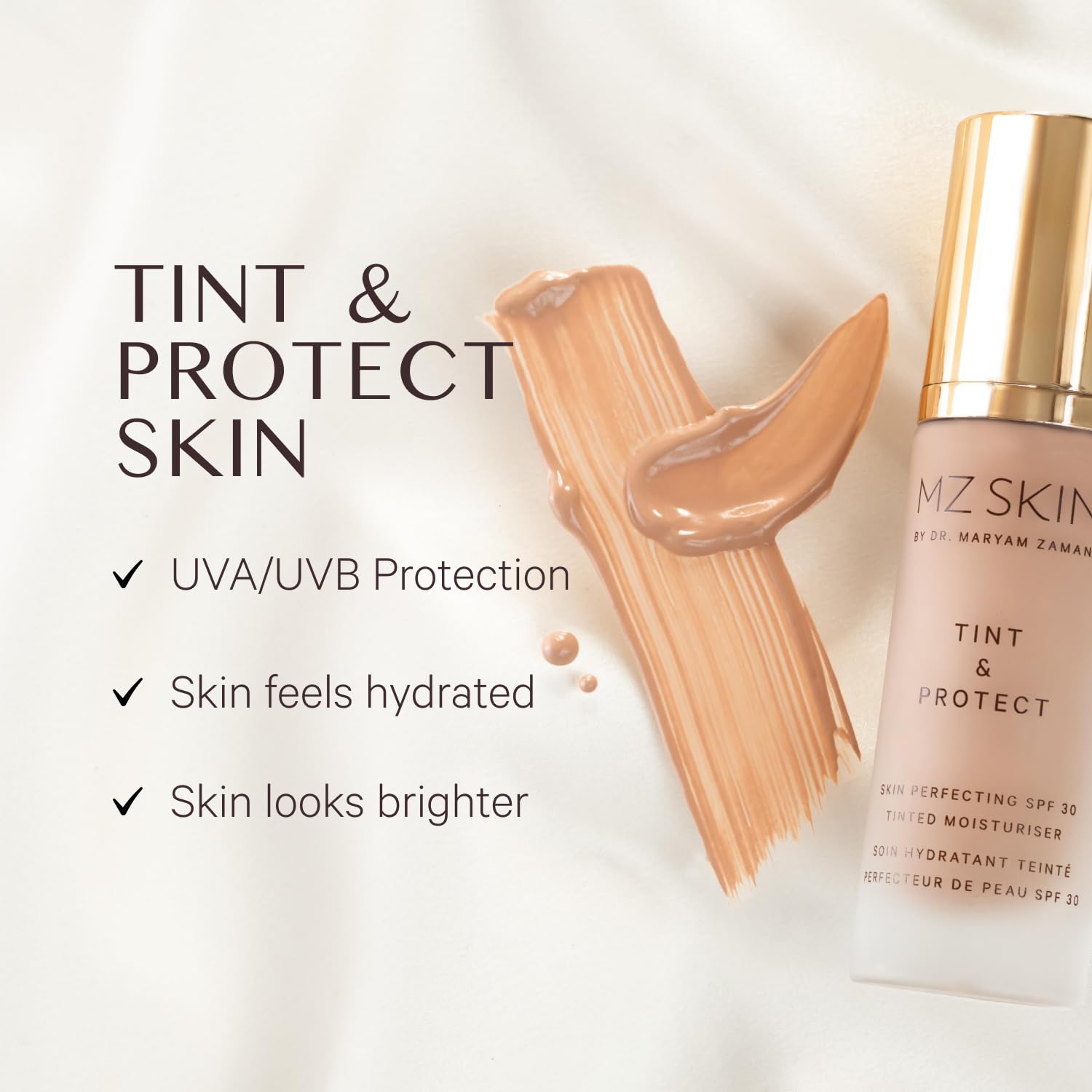 MZ SKIN Tint & Protect Skin Perfecting SPF 30 Tinted Moisturiser 1.01 fl oz | Broad Spectrum UVA/UVB | With Hyaluronic Acid, Kahai Nut Oil & Vitamin C MZ SKIN BY MARYAM ZAMANI MD Au supplements