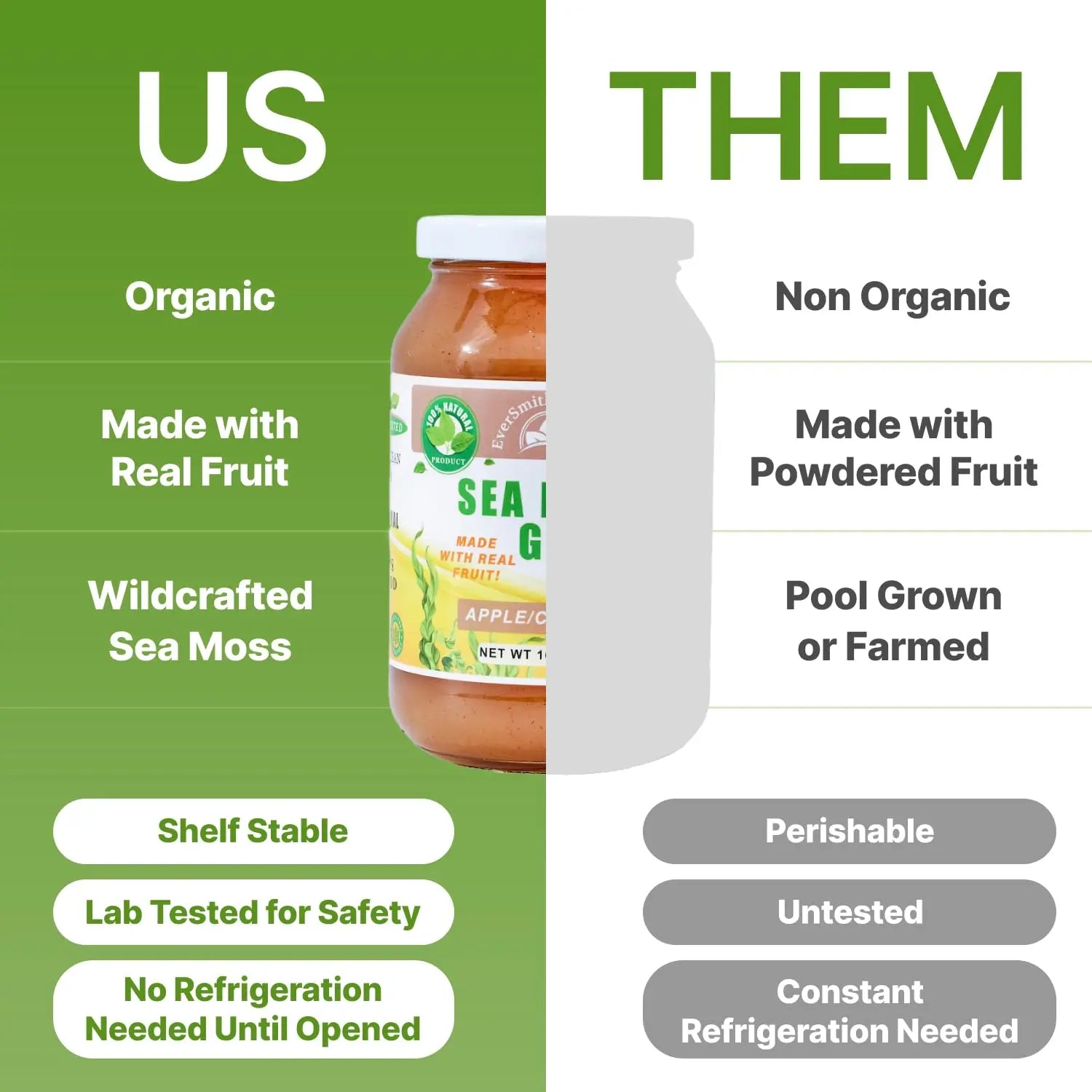 EverSmith Organics - Wildcrafted Irish Sea Moss Gel | Made in USA | Rich in Vitamins EverSmith Organics Au supplements