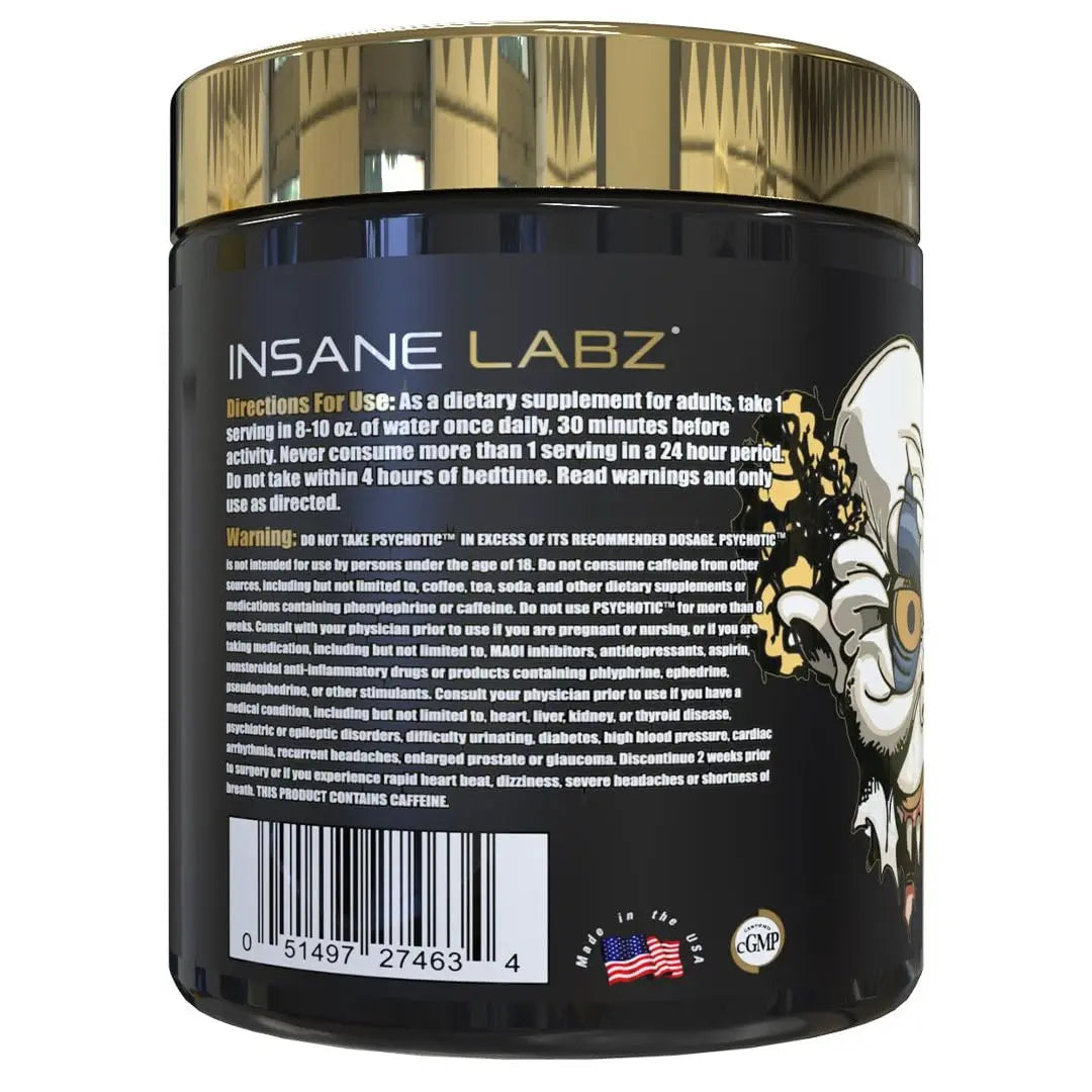 Insane Labz Psychotic Gold, High Stim Pre Workout Powder, Extreme Lasting Energy Insane Labz Au supplements