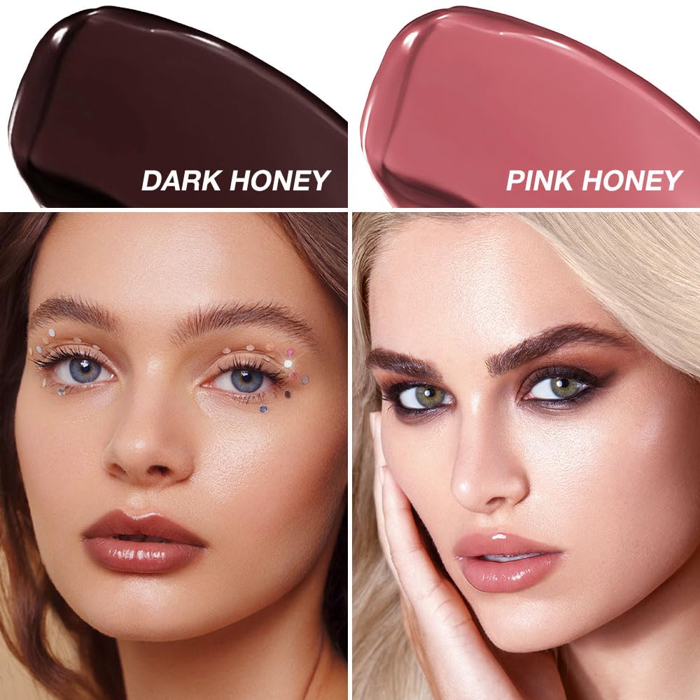 Honey Butter Lipstick Tinted Lip Balm, Shine Moisturizing Plumper Lipstick for Women, Natural Nourishing Hydrating Lip Gloss Stain for Dry Lips, Lightweight Lip Liner Care Makeup, Vegan - Black & Pink HHLTOH Au supplements