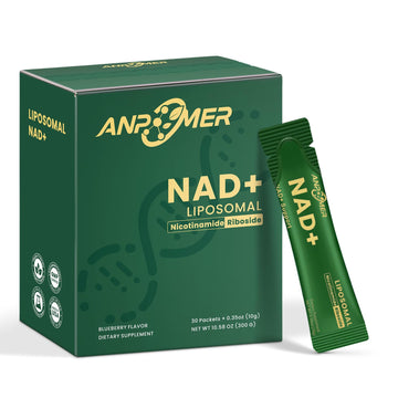 ANPOMER NAD Supplement with Liposomal Nicotinamide Riboside 600mg, Resveratrol, CoQ10, PQQ & D-Ribose, Electrolyte Blend, 30 Liquid Packets ANPOMER Au supplements