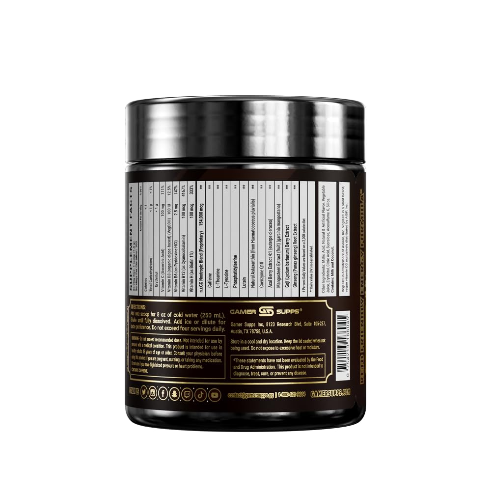 Gamer Supps GG Energy - Sploosh by CottontailVA (100 Servings) - Keto Friendly Gaming Energy and Nootropic Blend, Sugar Free + Organic Caffeine + Vitamins + Immune Support, Powder Drink Gamer Supps Au supplements