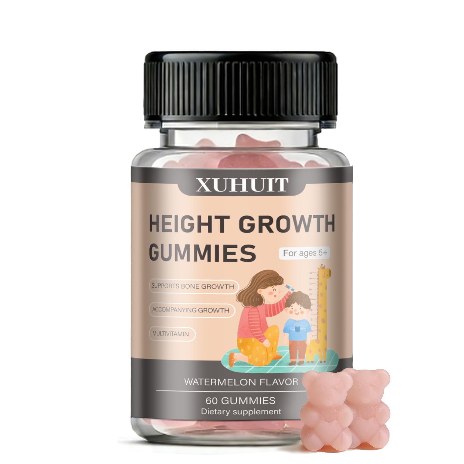 ZYGCDZ Growth Gummies for Kids & Teens - Natural Height Support with Vitamin D3, K2, Calcium & Ashwagandha - Bone Strength Supplement for Picky Eaters Ages 5+ (Watermelon Flavor) (1) ZYGCDZ Au supplements