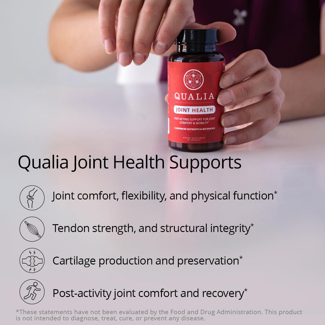 Qualia Joint Health 9 Advanced Joint Health nutrients: denatured Collagen, boswellia, tumeric, Boron, Ginger, L-carnitine. Cartilage Health, Tendon Strength, Healthy Joint Aging (1 Month Supply) QUALIA LIFE SCIENCES Au supplements