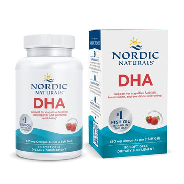Nordic Naturals DHA, Strawberry - 90 Soft Gels - 830 mg Omega-3 - High-Intensity DHA Formula for Brain & Nervous System Support - Non-GMO - 45 Servings Nordic Naturals Au supplements