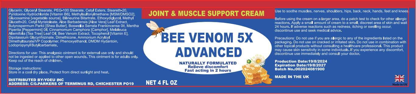 Benolixia Bee Venom Joint Cream, Bee Venom Joint Gel,Bee Venom Advanced Joint and Bone Cream,Natural Formula for Back, Knee, Hands, Neck, Feet, All Skin Types Benolixia Au supplements