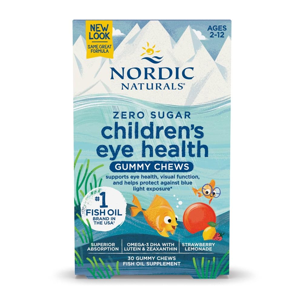 Nordic Naturals Children’s Eye Health Gummies, Strawberry Lemonade - 30 Gummies for Kids - 484 mg Total Omega-3s DHA, Lutein & Zeaxanthin - Brain Health, Antioxidant Support, Non-GMO - 30 Servings Nordic Naturals Au supplements