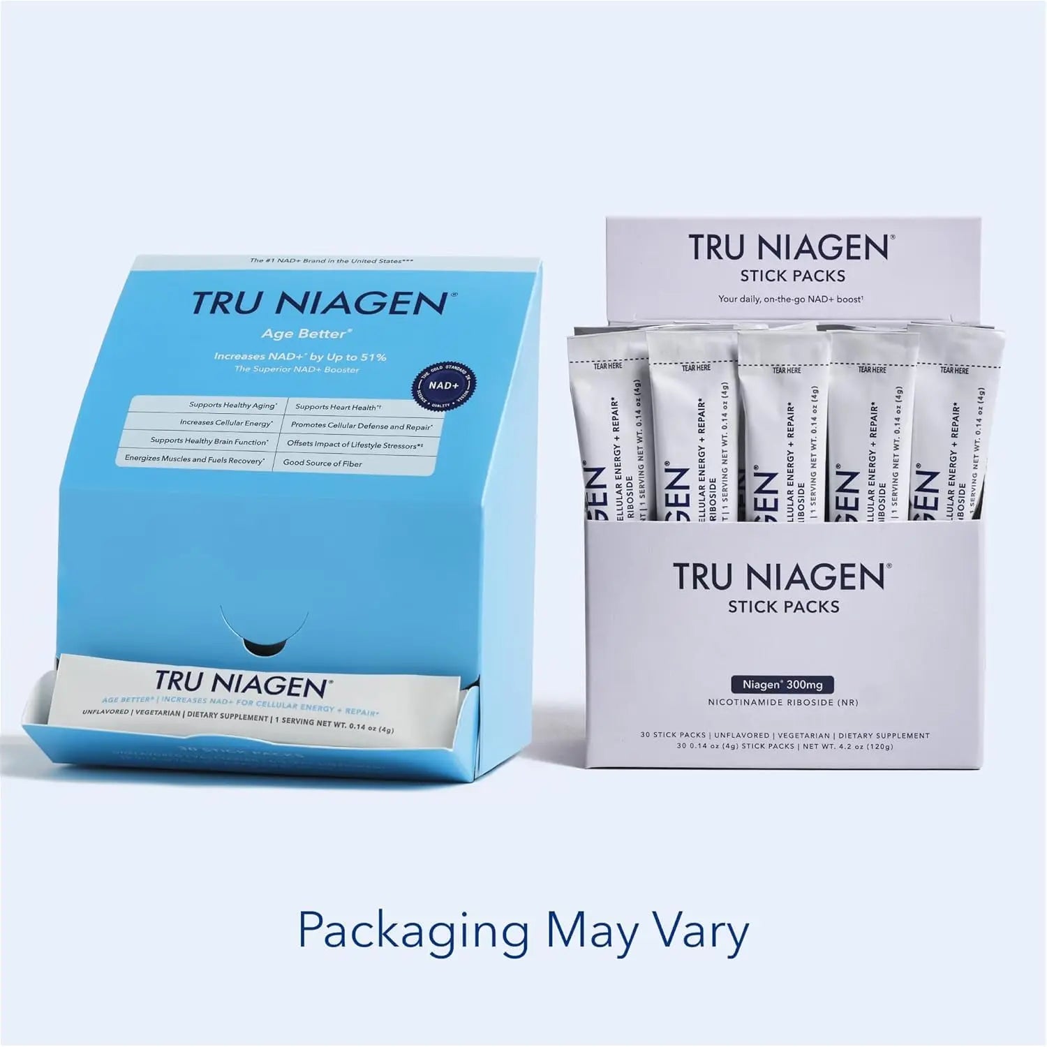 TRU NIAGEN NAD+ Booster with Hydration & Prebiotic Support Award-Winning Nicotinamide Riboside Mixing Powder for Cellular Energy, Repair & Healthy Aging - 30ct/300mg Stick Packs: On-The-Go Supplement TRU NIAGEN Au supplements