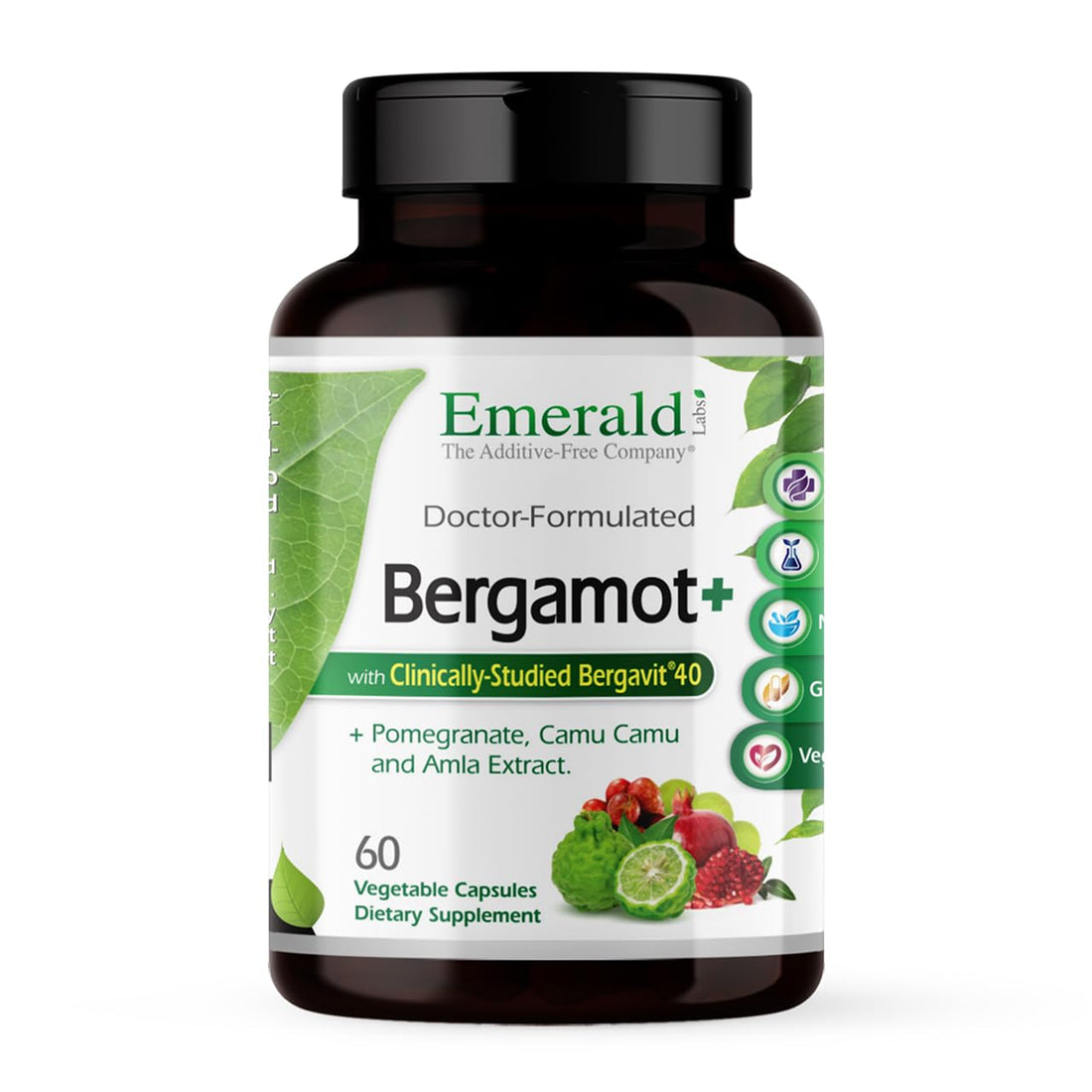 EMERALD LABS Bergamot+ - Supports Metabolism & Heart Health with Bergamot, Pomegranate, Amla & Camu Camu - Gluten-Free & Vegan - 60 Vegetable Capsules (30 Servings) EMERALD LABS Au supplements