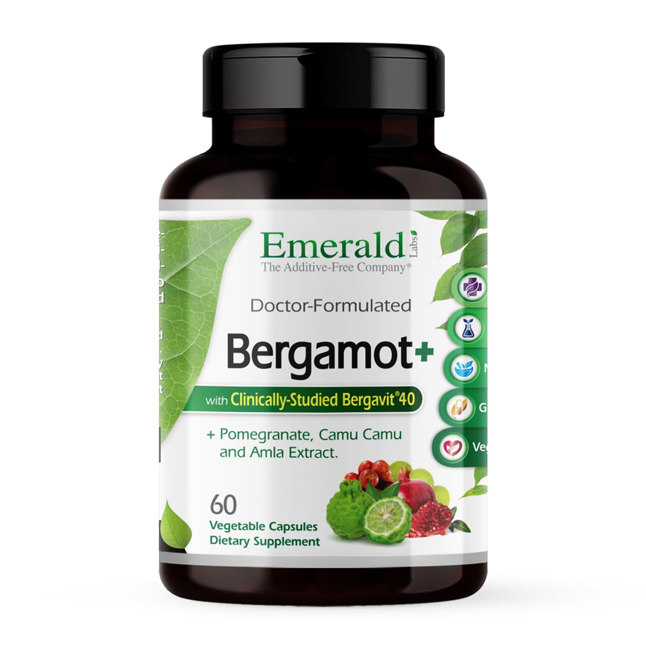 EMERALD LABS Bergamot+ - Supports Metabolism & Heart Health with Bergamot, Pomegranate, Amla & Camu Camu - Gluten-Free & Vegan - 60 Vegetable Capsules (30 Servings) EMERALD LABS Au supplements