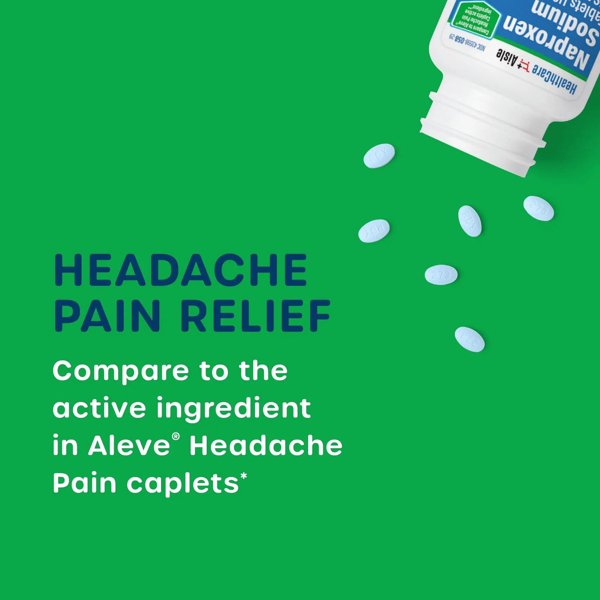 HealthCareAisle Naproxen Sodium, 220 mg - 225 caplets - Headache Pain Reliever, Up to 12 Hours of Relief HealthCareAisle Au supplements