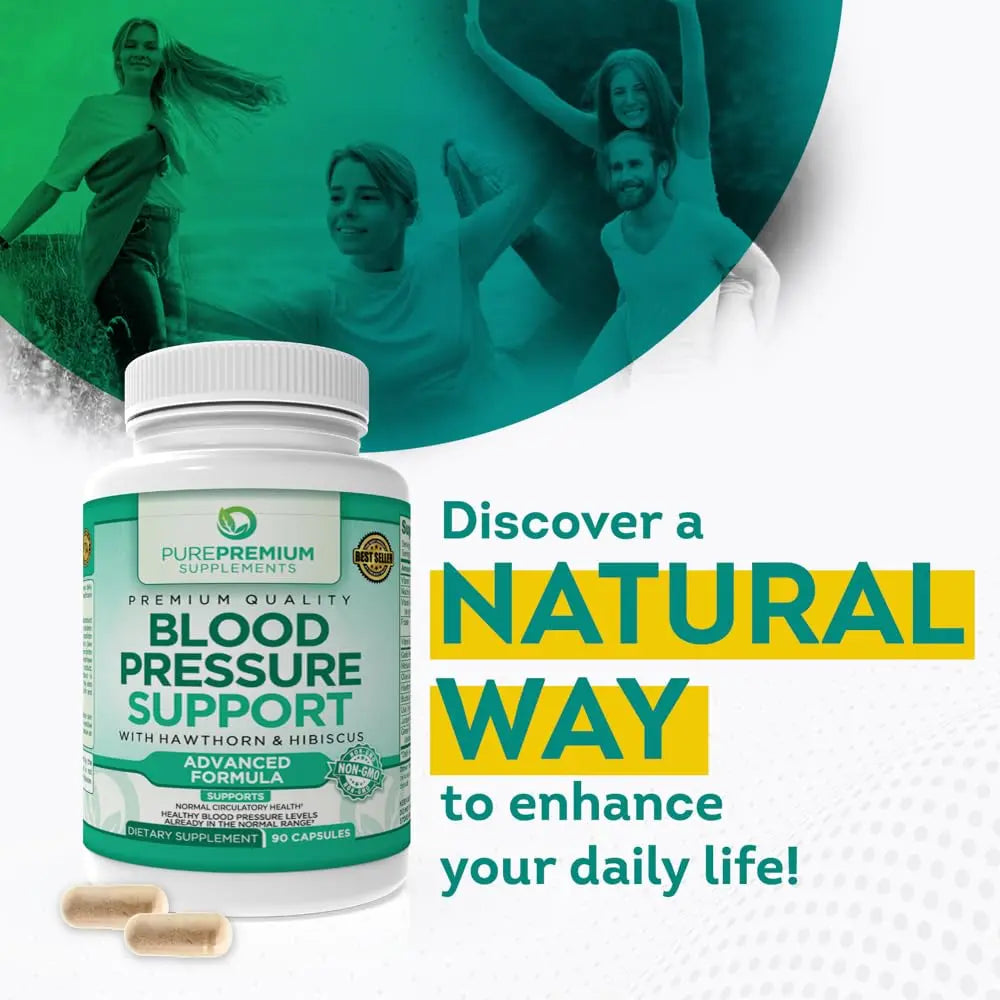 PurePremium Blood Pressure Support Supplement with Hawthorn, Hibiscus & Garlic PurePremium Supplements Au supplements