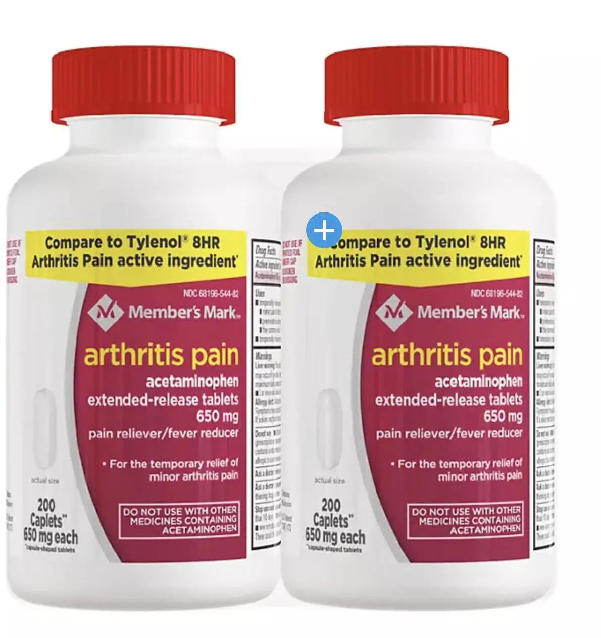 Compare to Tylenol Arthritis Pain Active Ingredient. - Member's Mark - Arthritis Pain Reliever, Extended Release, Acetaminophen 650 mg, 400 CapletsQ MEMBER´S MARK Au supplements