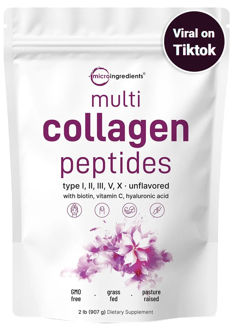 Micro Ingredients Multi Collagen Protein Powder, 2 Pounds – Type I,II,III,V,X with Biotin Micro Ingredients Au supplements