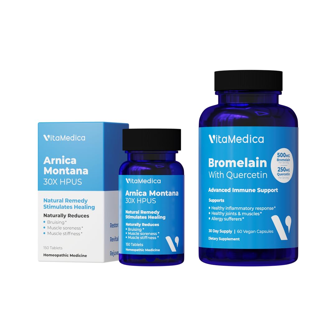 VitaMedica | Arnica Montana 30X and Bromelain with Quercetin Bundle | Arnica Montana | Bromelain | Quercetin | Recovery Bundle | Plant Based | Made in USA VitaMedica Au supplements