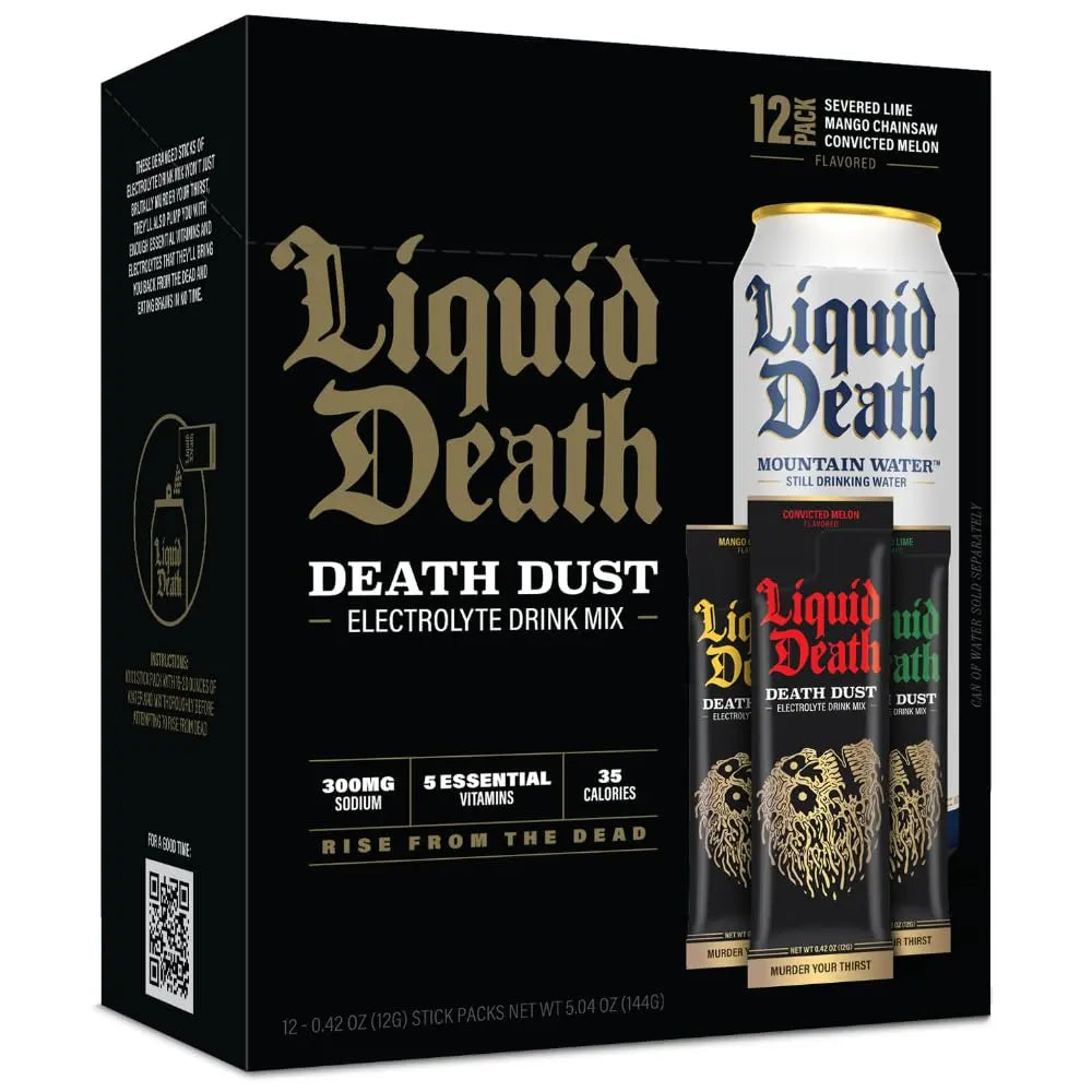 Liquid Death Electrolyte Death Dust - Hydration Powder Packets - 3 Flavors - 12-Stick Liquid Death Au supplements