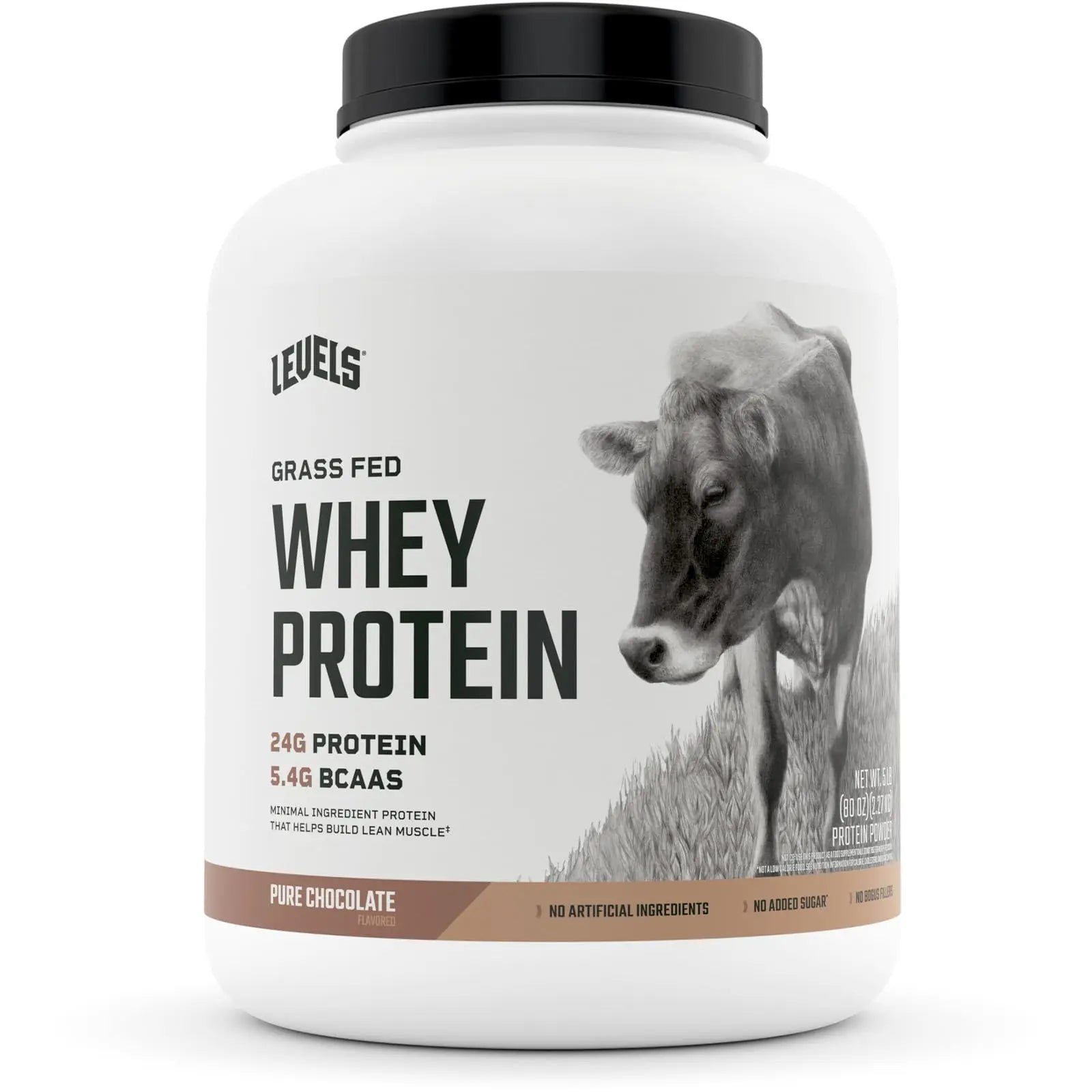 Levels Grass Fed 100% Whey Protein, No Hormones, Pure Chocolate, 5LB Levels Nutrition Au supplements