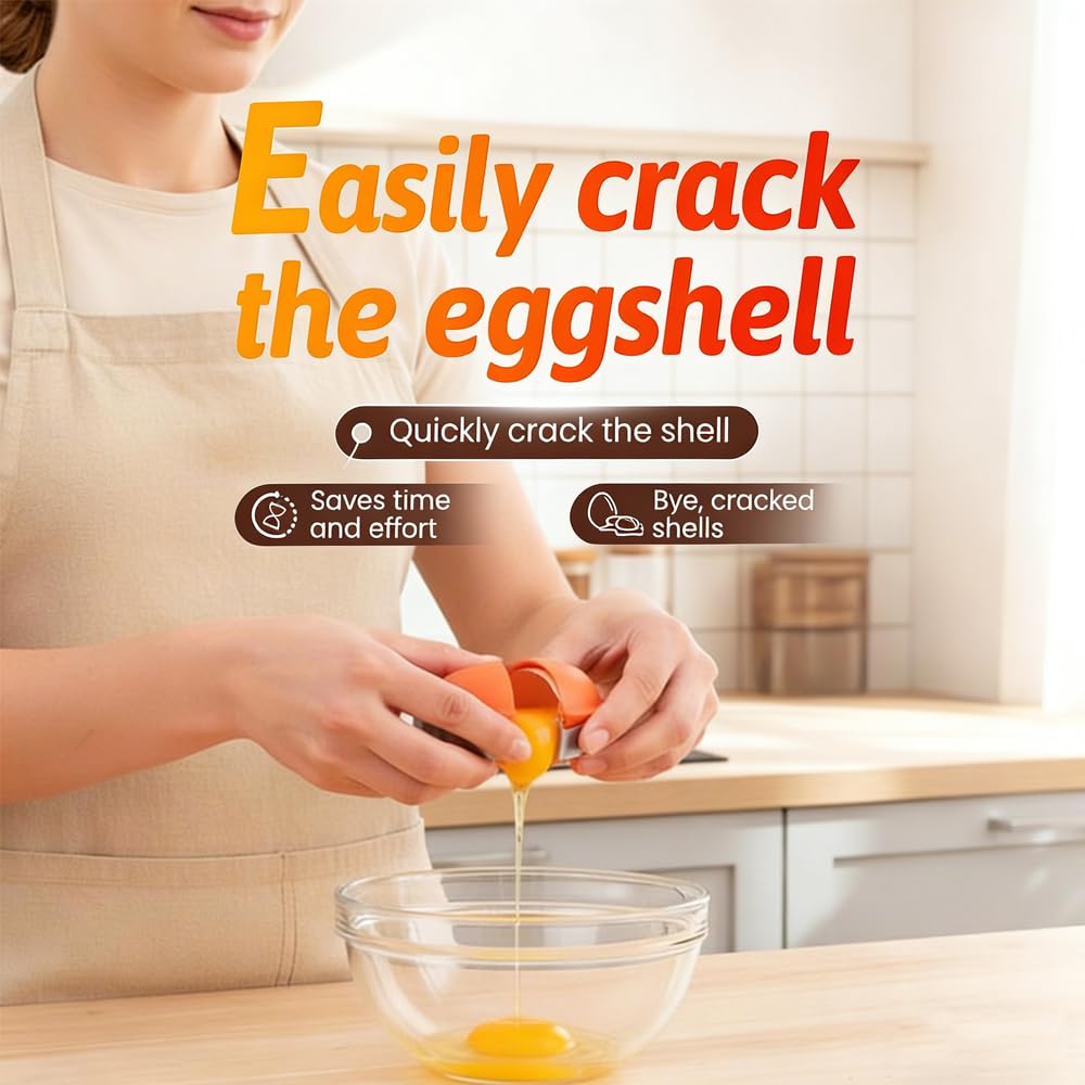 New Egg Shell Opener Egg Cracker Tool Stainless Steel, Multifunctional Egg Shell Opener for Raw Or Hard-Boiled Eggs, Kitchen Gadget for Cooking Baking (Orange Red) CLRZOL Au supplements