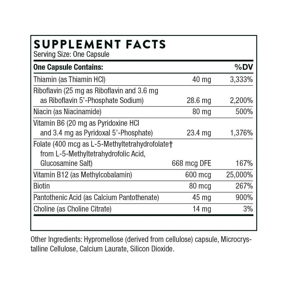 THORNE B-Complex #12 - Vitamin B Complex with Active B12 and Folate - 60 Capsules THORNE Au supplements