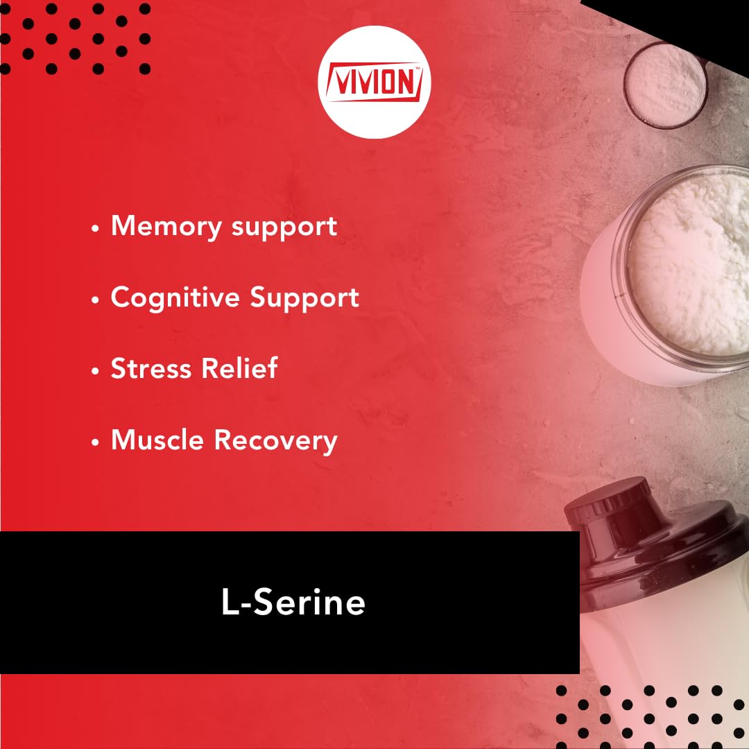 L‑Serine Powder - 1000 Grams - Amino Acid - Powdered for Manufacturing Cognitive Health & Cellular Support Tablet Capsule Formulations - 1 kg (2.2 lb) Vivion Au supplements