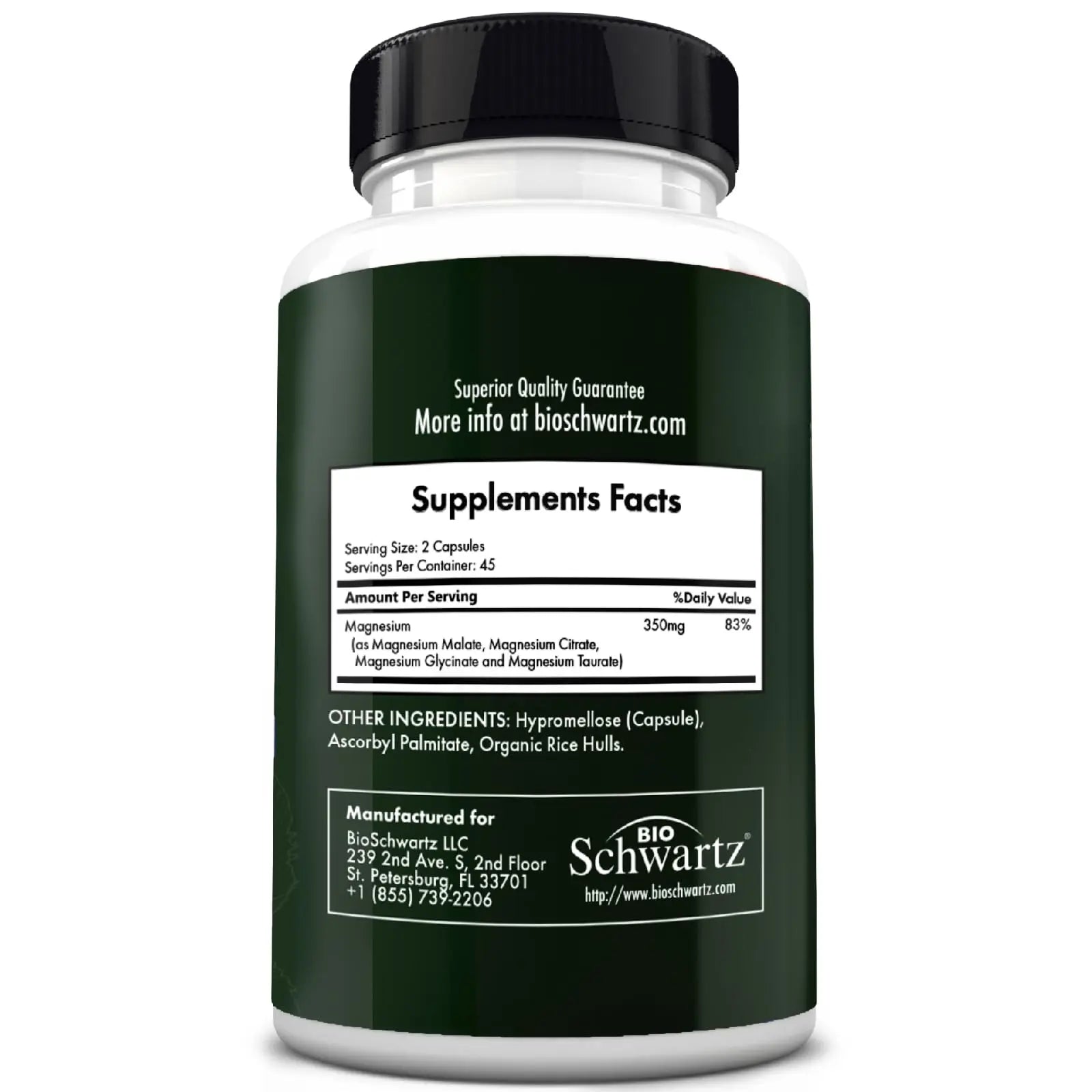 BioSchwartz Magnesium Complex Supplement (90 Capsules) 350mg Magnesium Glycinate Citrate Malate and Taurate Per Serving for Healthy Nerves Muscles Heart Sleep Support (Vegan, Gluten-Free, Non-GMO) BioSchwartz Au supplements