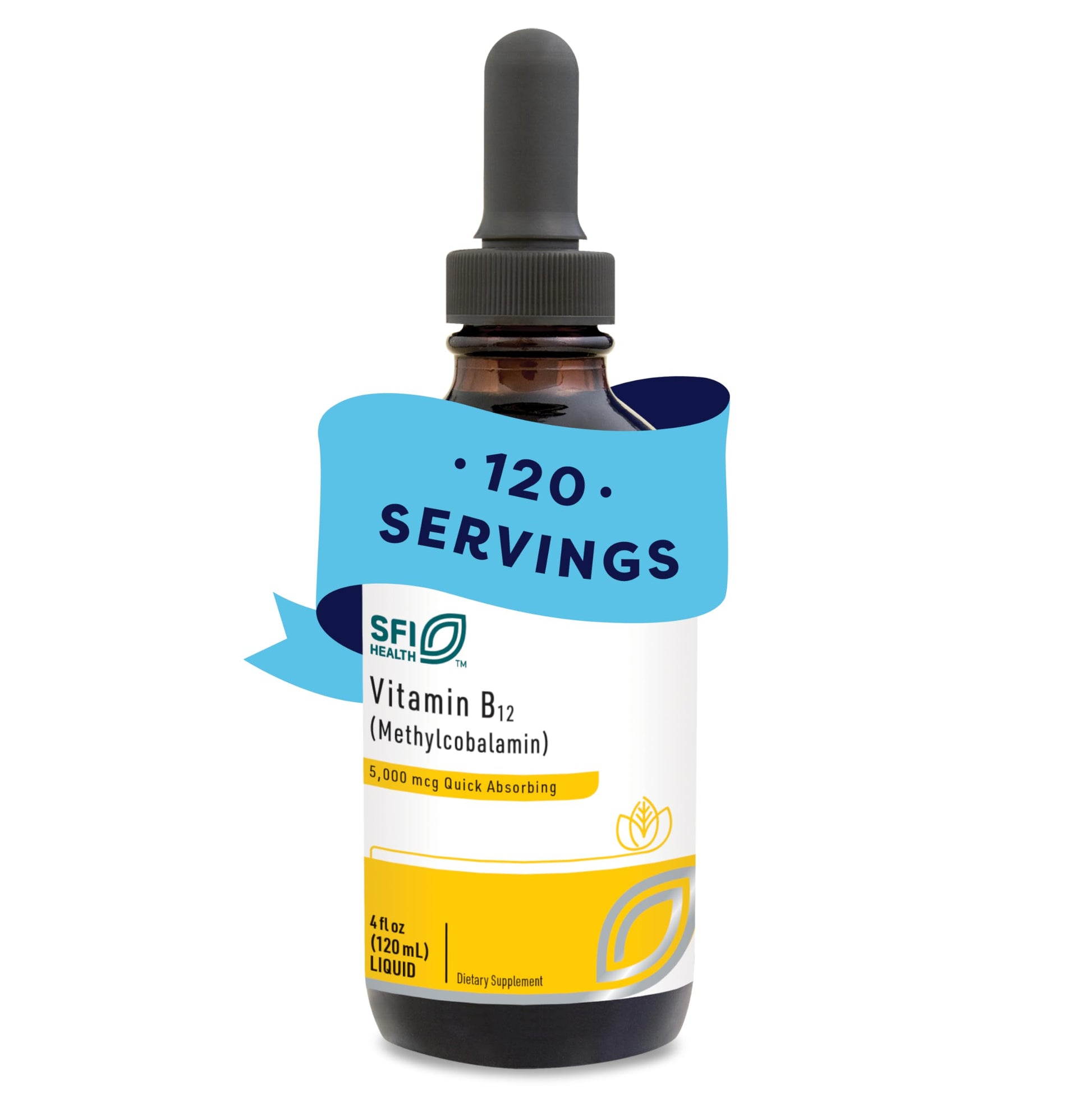 Klaire Labs SFI Health Vitamin B12 Liquid Drops 5mg - Mood & Cognitive Support from 5000mcg Active Coenzyme Methylcobalamin - Hypoallergenic (120 Servings, 4 Fluid Ounces) SFI Health Au supplements