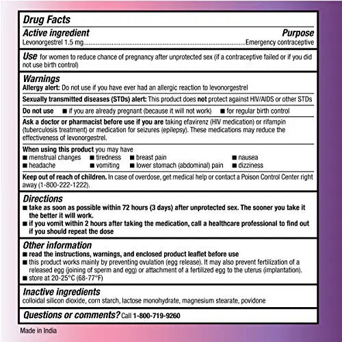 Option 2, Compare to Plan B | Emergency Contraceptive | Morning After Pill, 1 Tablet Option 2 Au supplements