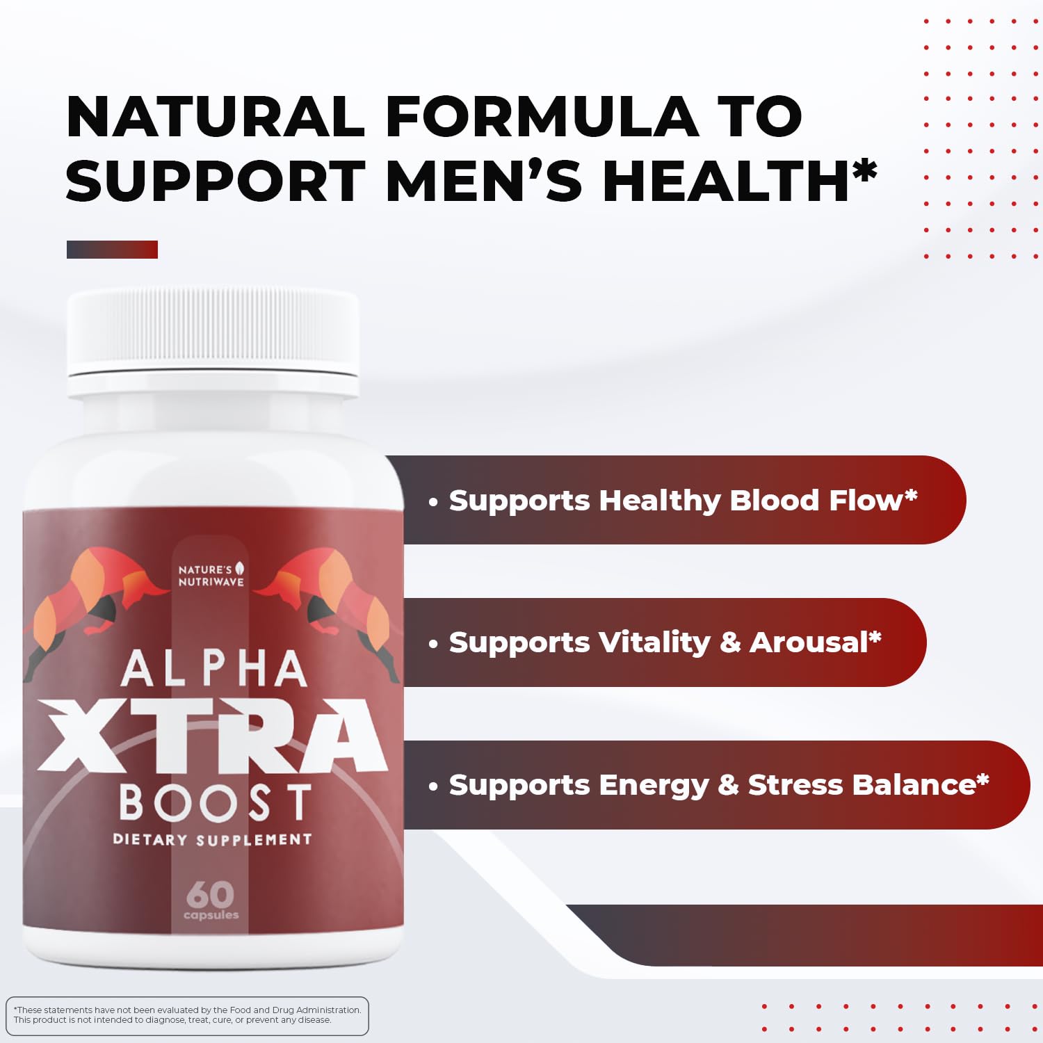 Nature’s NutriWave Alpha XtraBoost Capsules – Natural Men’s Supplement with Saw Palmetto, Fenugreek, L-Tyrosine & Herbal Blend, Made in USA – 60 Caps, 1 Month Supply Nature’s NutriWave Au supplements