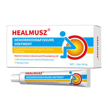 HEALMUSZ Hemorrhoid Fissure Ointment 1.5oz,Fast Relief for Pain, Swelling, Discomfort & Itching,Formulated with 4% Lidocaine and Phenylephrine HCI HEALMUSZ Au supplements