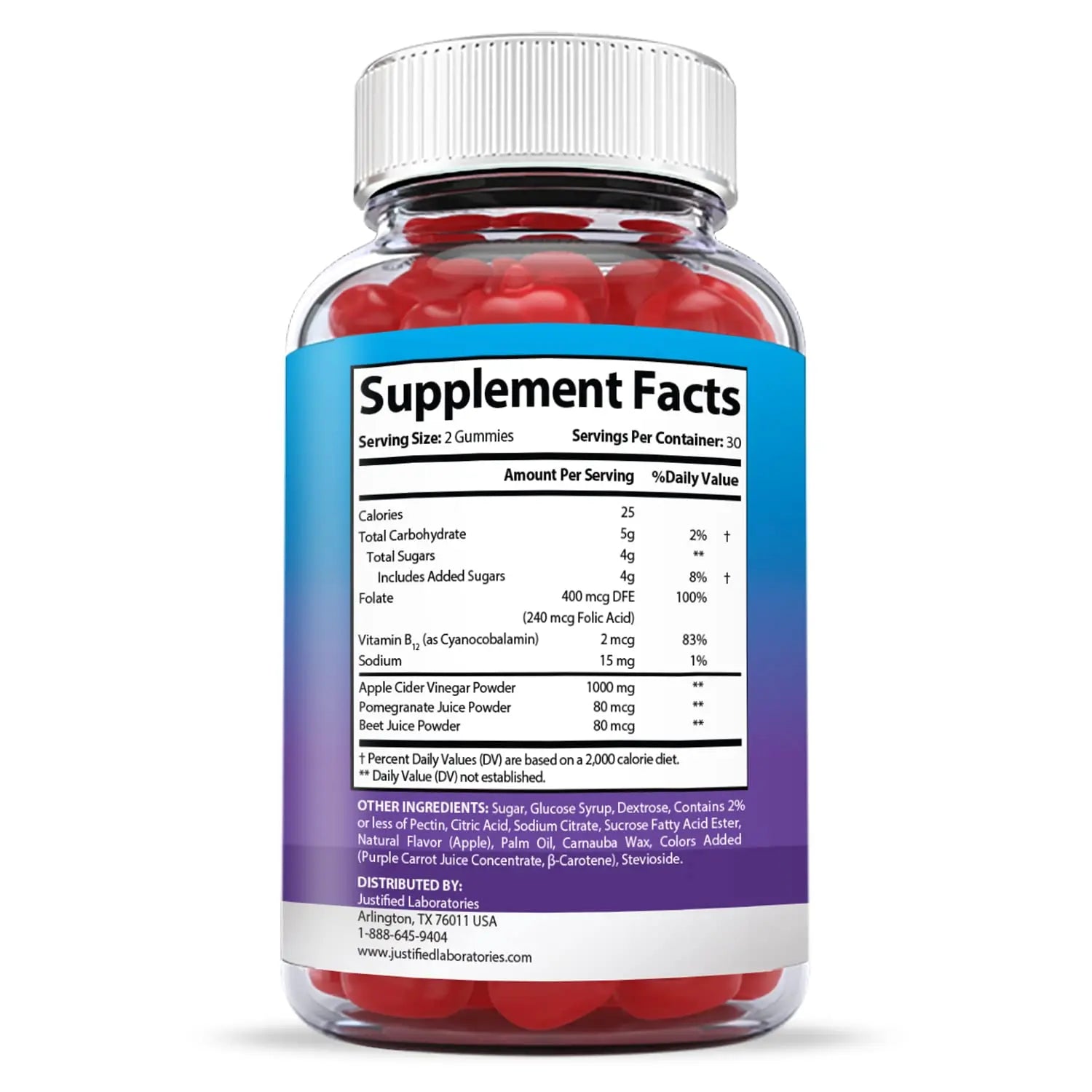 Justified Laboratories Keto Blast Gummies 1000MG ACV with Pomegranate Juice Beet Root Justified Laboratories Au supplements