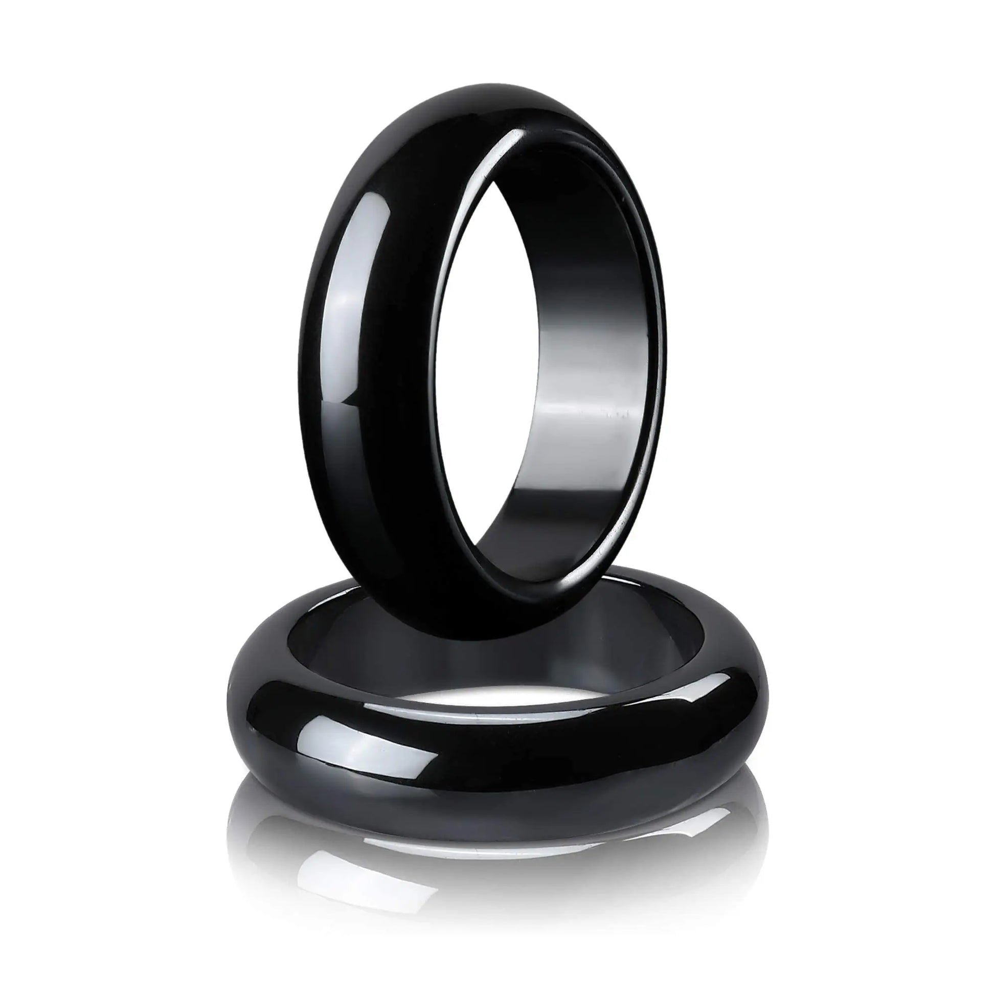 2PCS Genuine Hematite Ring for Women Men Unisex, Black Hematite Stone Ring Anxiety Balance Yhluck Au supplements