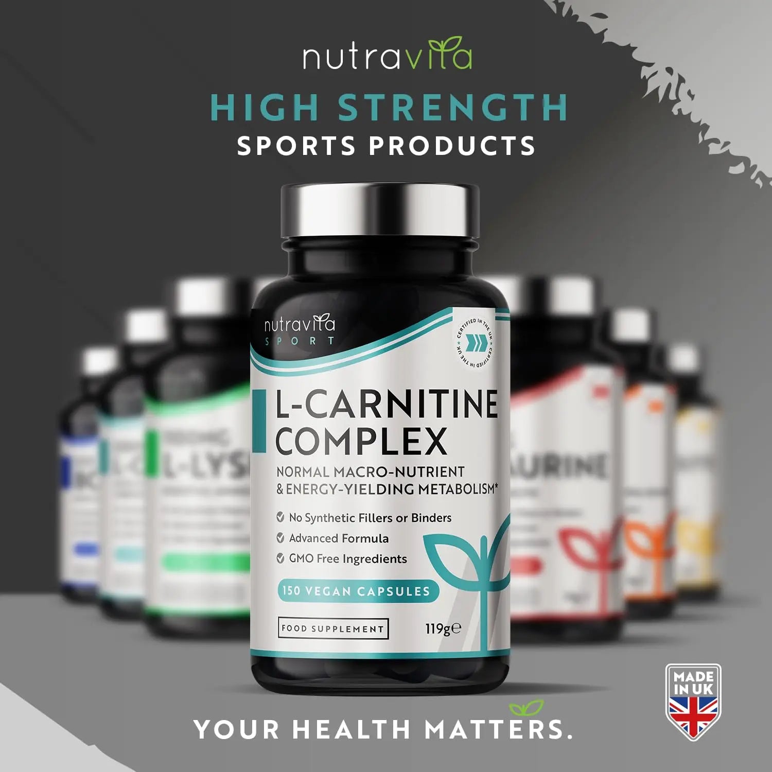 L-Carnitine Complex - High Strength Capsules with Added Riboflavin, Biotin, Chromium Nutravita Au supplements