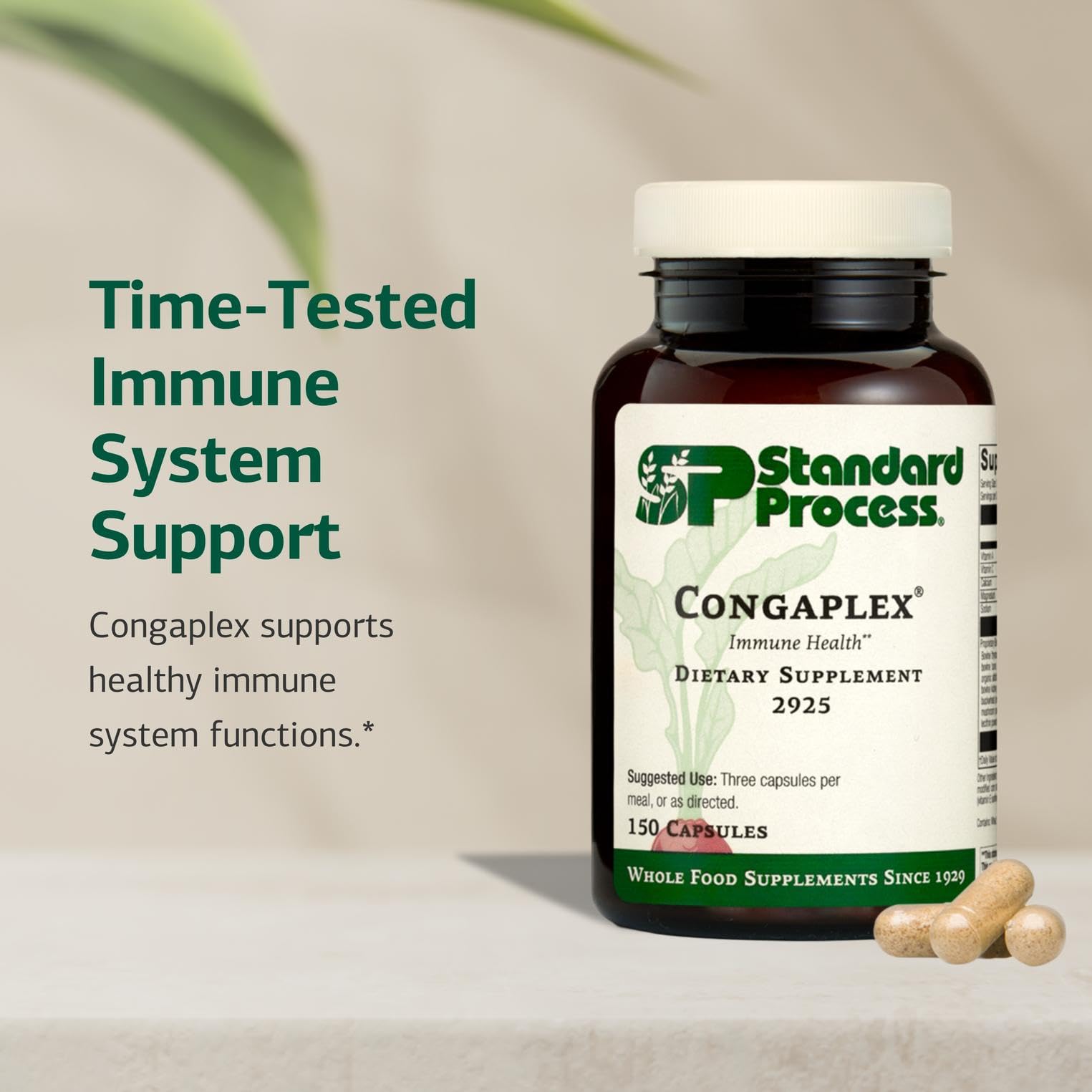 Standard Process Inc. Congaplex - Thymus Gland Support Supplement - Immune Health with Calcium Lactate, Magnesium, Vitamin C & Vitamin A - Immune System Aid with Mushroom Powder - 150 Capsules Standard Process Inc. Au supplements