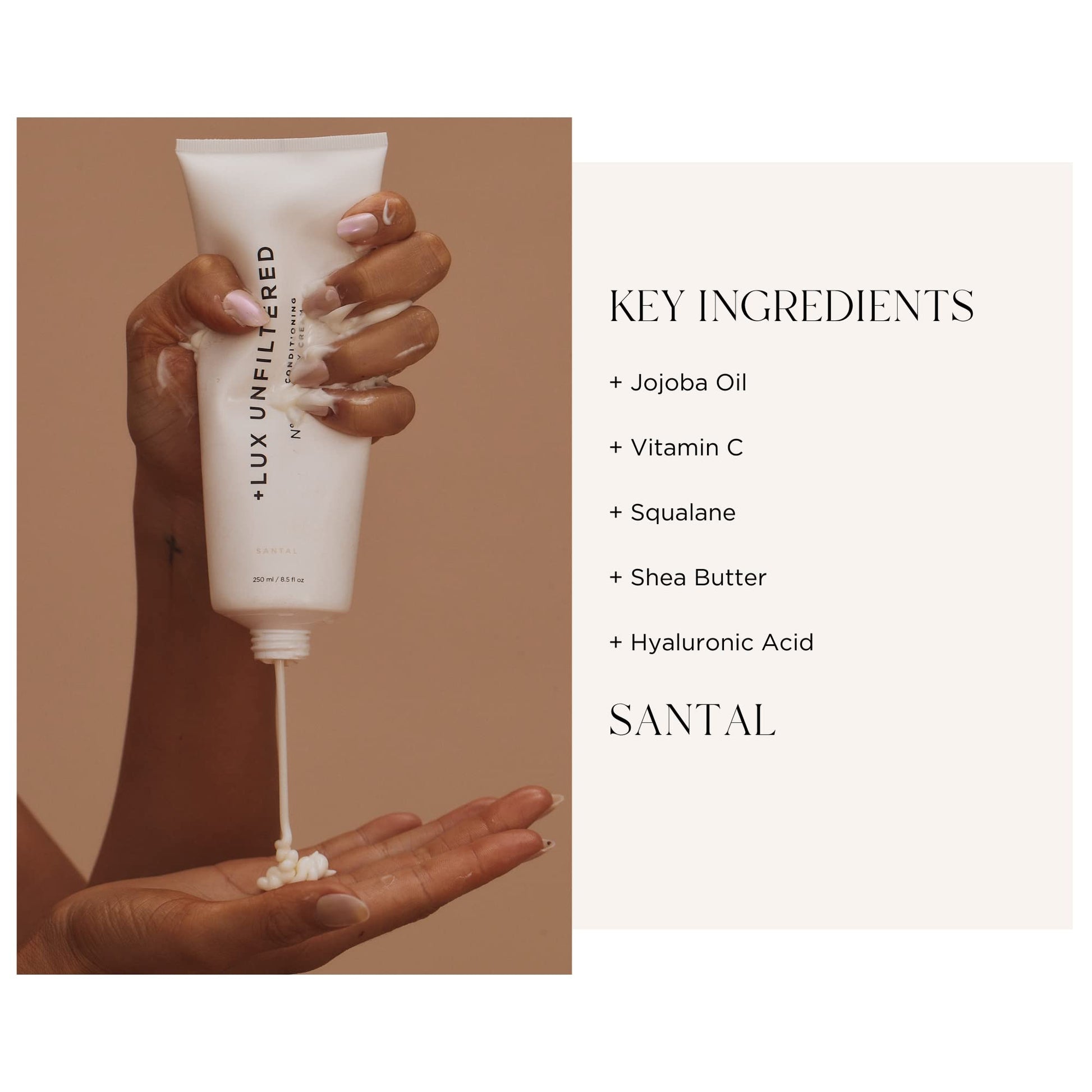 '+ Lux Unfiltered Tall Pour N°14 Body Lotion for Women - Moisturizing Body Cream with Jojoba, Squalane, Shea Butter, Vitamin C & Hyaluronic Acid - Hydrating Body Lotion, Non-Greasy - Santal '+ Lux Unfiltered Au supplements
