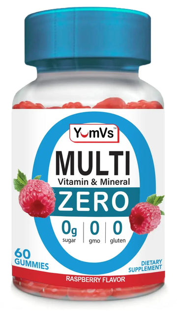 YUM-V'S Multivitamin Zero Gummies by YumVs | Sugar-Free Vitamins Supplement for Women & Men | Chromium, Thiamine, and Magnesium | YUM-V'S Au supplements