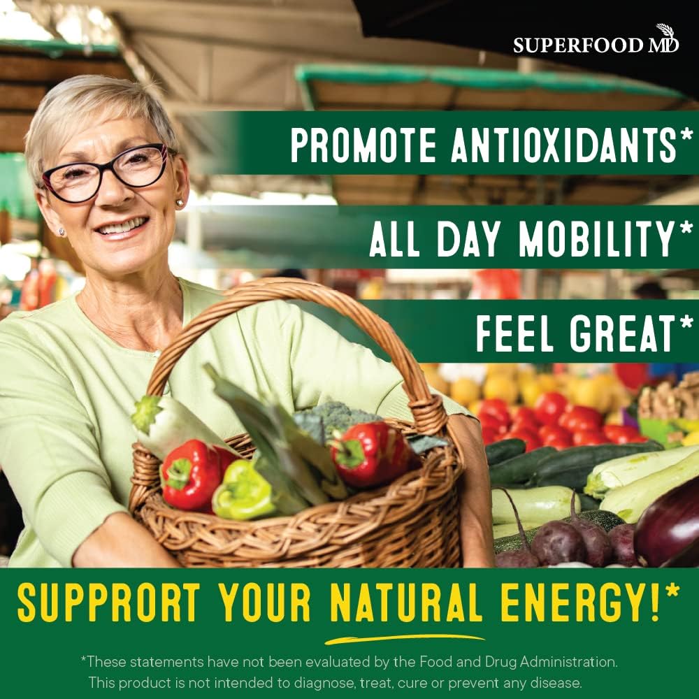 Superfood Fruit and Veggie Supplement - 360 Whole Super Fruit and Vegetable Supplements & Vitamin with Beta-Carotene, Soy Free- 180 Count (Pack of 2) Superfood MD Au supplements