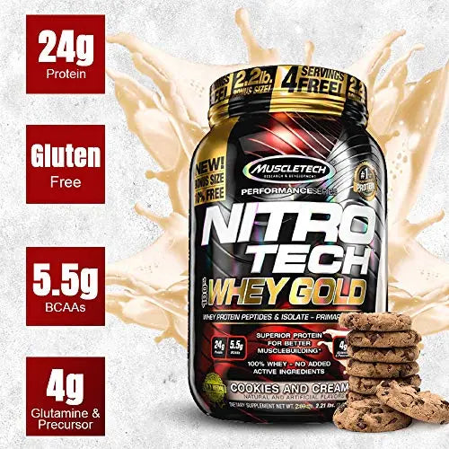 Whey Protein Powder - MuscleTech Nitro-Tech Whey Gold Protein Powder MuscleTech Au supplements