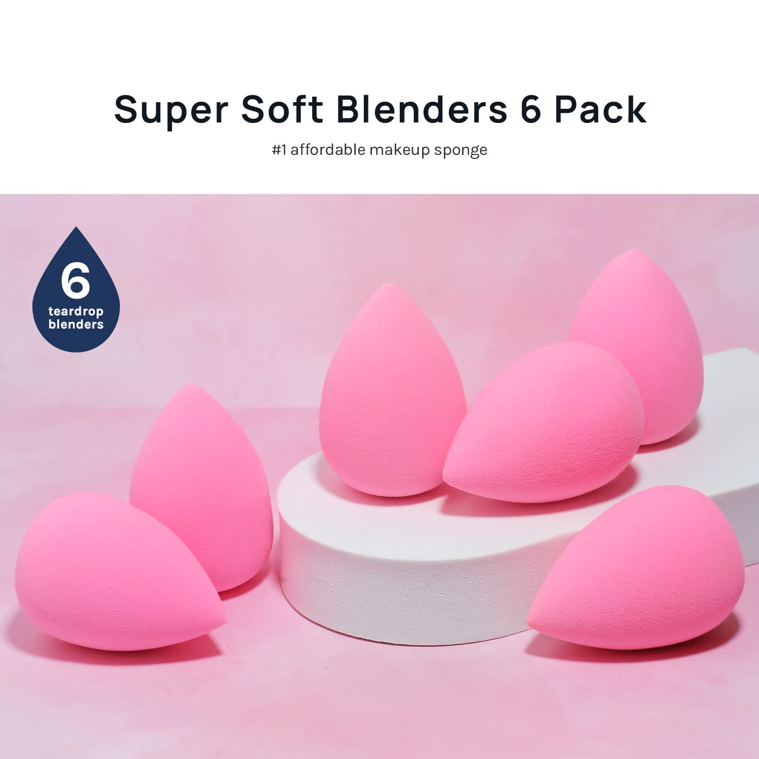 AOA Studio Collection makeup Sponge Set Latex Free and High-definition Set of 6 makeup Wonder blender For Powder Cream and Liquid, Super Soft Wonder Beauty Cosmetic AOA STUDIO Au supplements