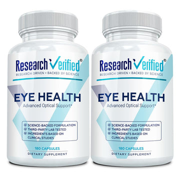 Research Verified Eye Health - Nourish and Protect Eyes and Vision, Support Healthy Retina, Improve Blood Supply to Eyes - Vitamins A, B, C, and E - 360 Capsules - 6 Month Supply - Made in The USA Research Verified Au supplements