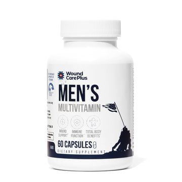 Wound Care Plus Men's Multivitamin – Comprehensive Vitamin & Mineral Blend with Vitamins A, B, C, D, E, Zinc – Supports Immune Health, Energy & Skin Wellness – 60 Capsules – Non-GMO, Gluten-Free WOUND CAREPLUS Au supplements