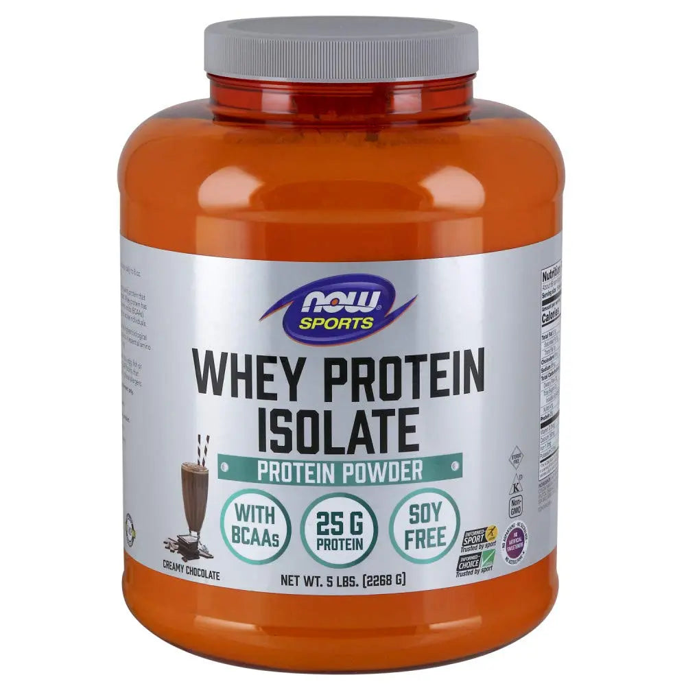 NOW Sports Nutrition, Whey Protein Isolate, 25 G With BCAAs, Creamy Chocolate Powder NOW Au supplements