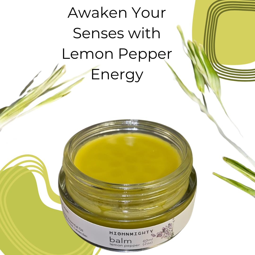 Highnmighty Maximum Strength Lemon Pepper Hemp Balm Salve | Daytime Relief, Relaxing, Natural, Fast-Acting Topical Cream for Muscle Joint Back Knee Shoulder Neck Elbow Hand Foot Relief, 60ml (2oz) Highnmighty Au supplements