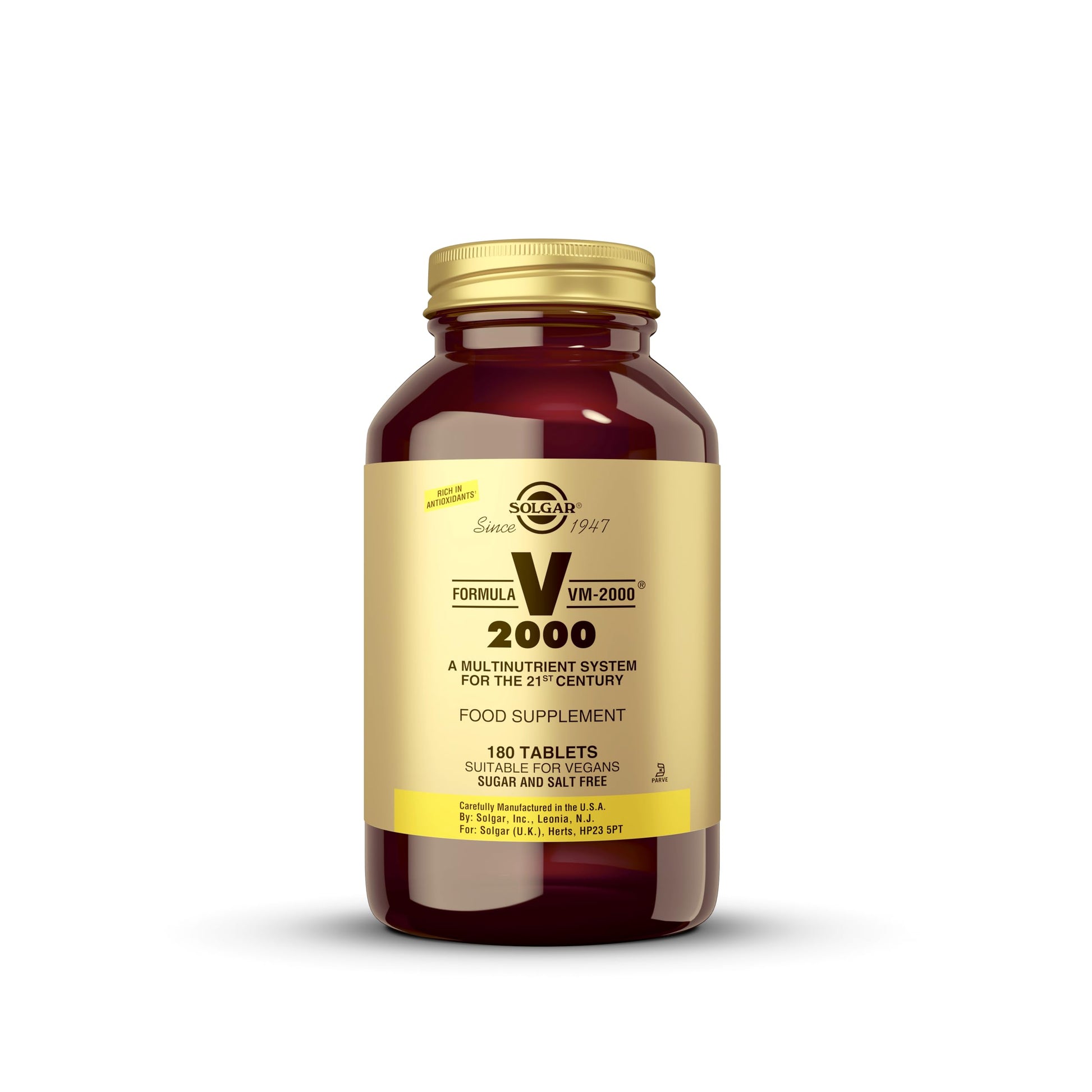 Solgar Formula VM-2000 (Multinutrient System), 180 Tablets - Premium Quality Multiple - Contains Zinc - Supports A Healthy Immune System - Vegan, Dairy Free, Kosher - 90 Servings Solgar Au supplements