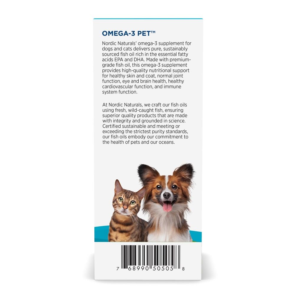 Nordic Naturals Omega-3 Pet Bundle - 2 oz Omega-3 Fish Oil for Small Dogs & Cats, 8 oz Pet Cod Liver Oil Promotes Heart, Skin, Coat, & Immune Health Nordic Naturals Au supplements