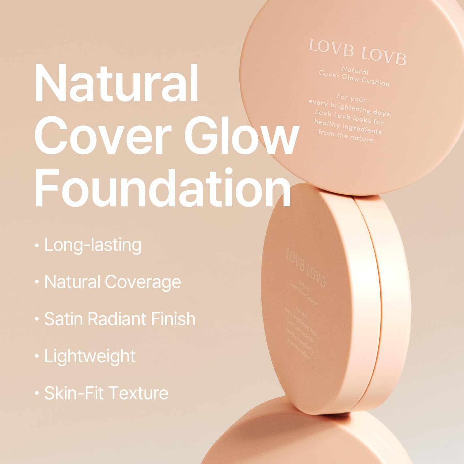 LOVB LOVB Natural Cover Glow Cushion Foundation | Satin Radiant Finish | Korean Foundation Makeup | Long-Lasting Natural Coverage | for All Skin Types 0.42 oz. (23N Natural Beige) LOVB LOVB Au supplements