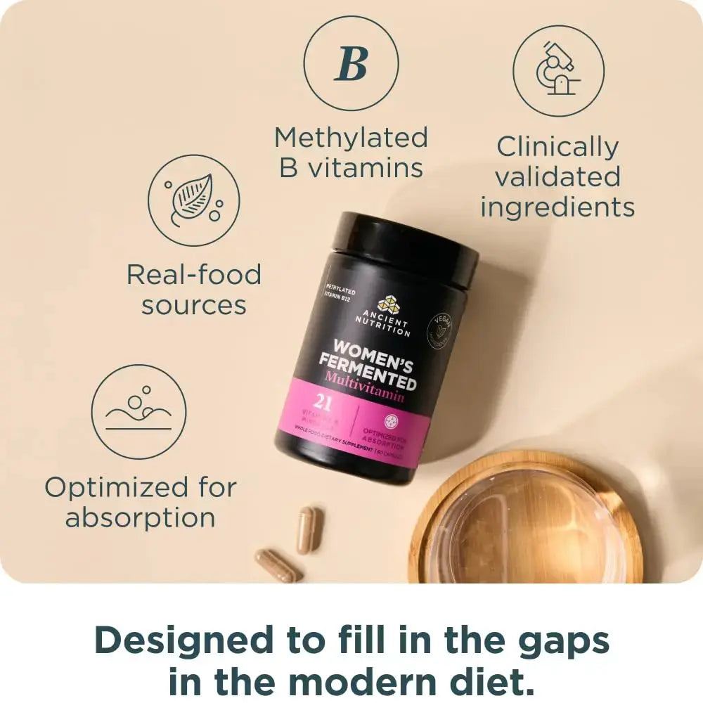 Ancient Nutrition Multivitamin for Women, Women's Fermented Multivitamin with Vitamin C, D, K, Zinc & Magnesium Ancient Nutrition Au supplements