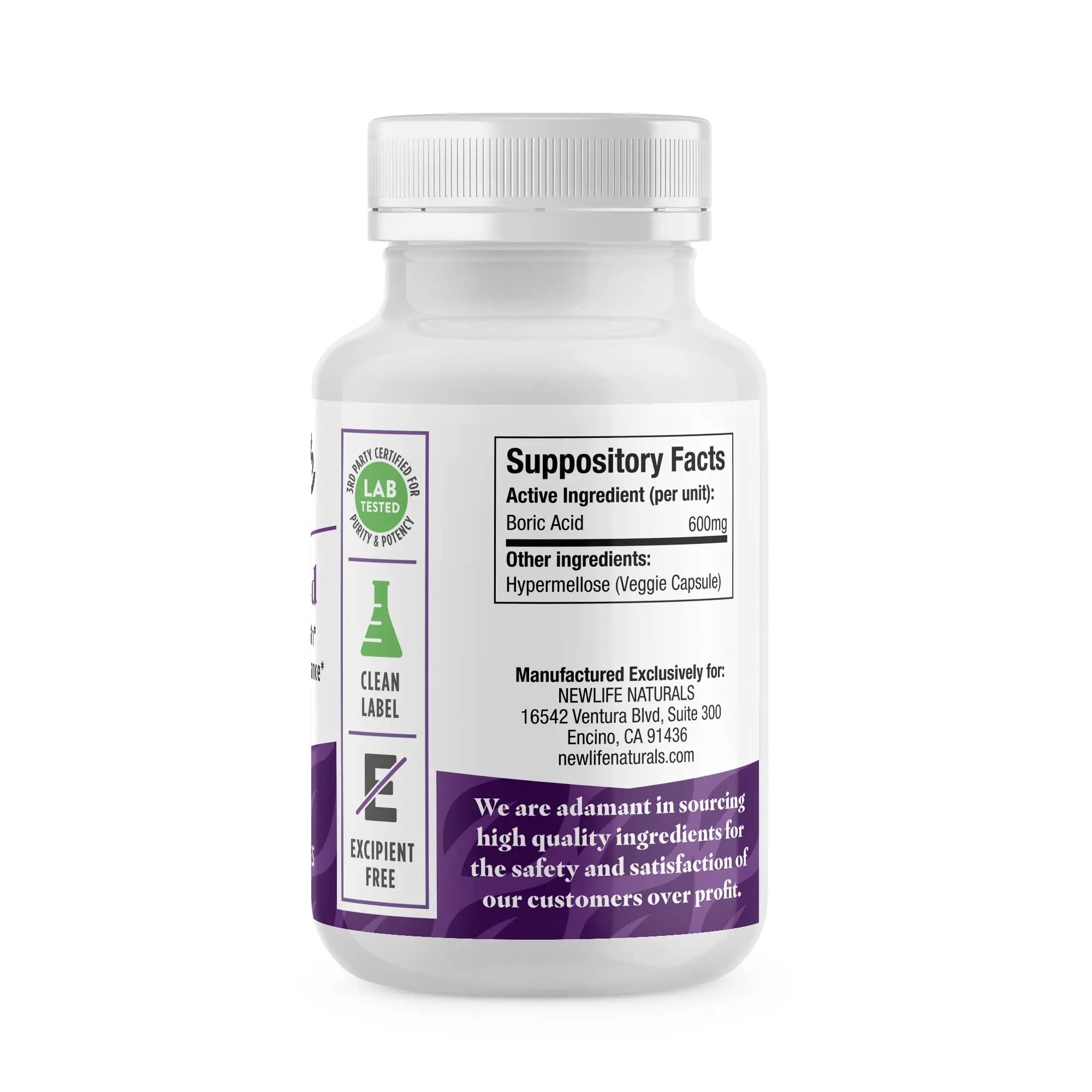 NewLife Naturals - Boric Acid Suppositories for Women pH Balance Pills - 600mg - Feminine Care NewLife Naturals Au supplements