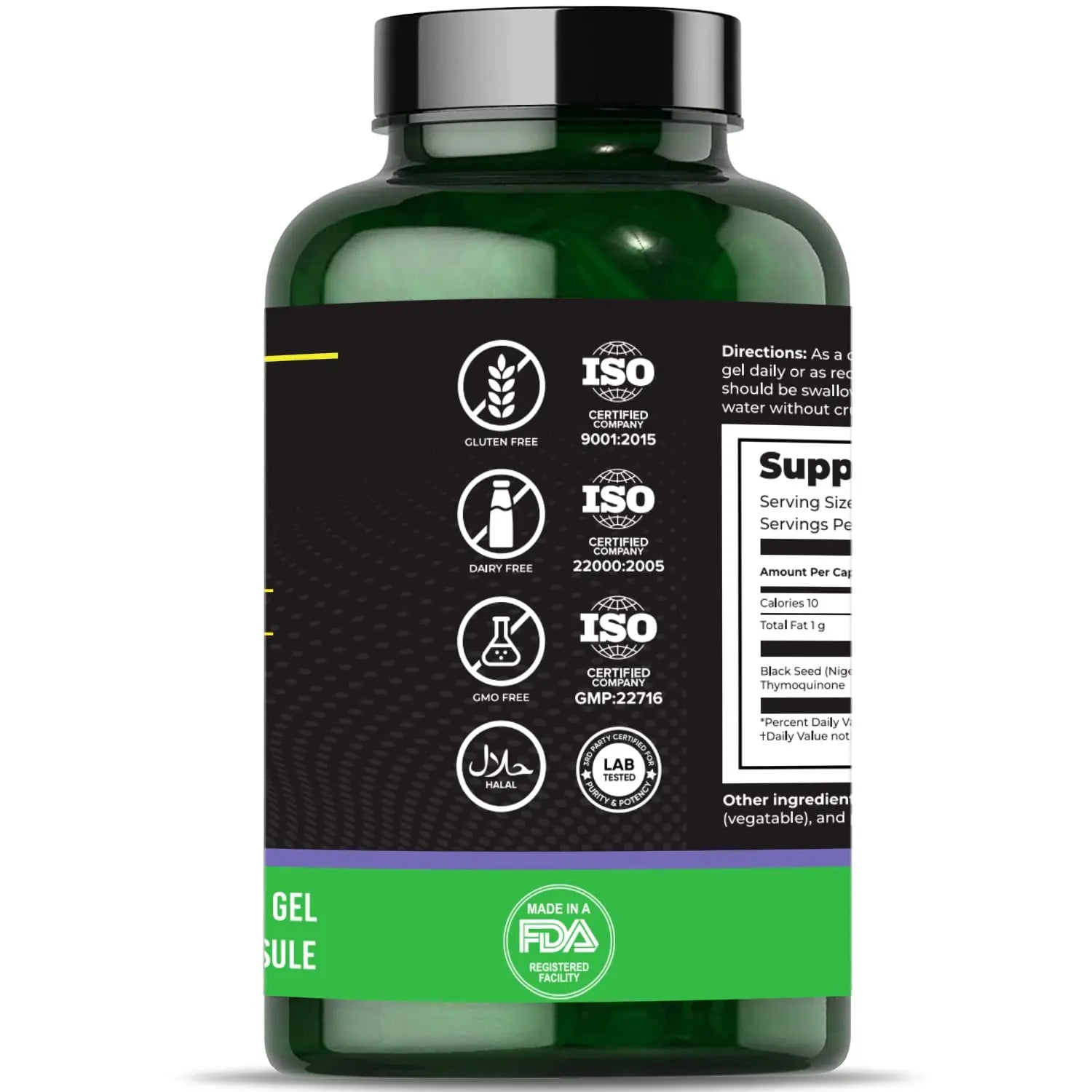 aromel Black Seed Oil Capsules, 90 Days Supply, 2% Thymoquinone, Non-GMO aromel Au supplements